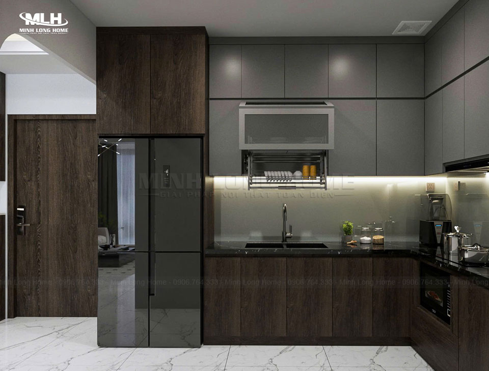 Cách bảo quản tủ bếp gỗ công nghiệp luôn như mới Tủ bếp gỗ MDF phủ Melamine Laminate chống trầy xước tốt