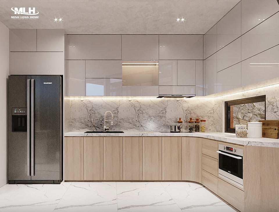 Cách bảo quản tủ bếp gỗ công nghiệp luôn như mới Tủ bếp gỗ MFC cốt ván dăm phủ Melamine cần bảo quản tránh nước