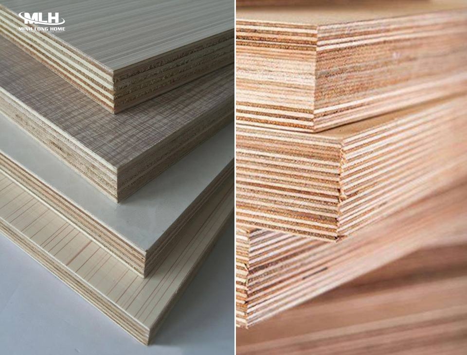 Tủ bếp gỗ công nghiệp là gì? Có bền không? Ván gỗ Plywood được chế tạo từ nhiều lớp gỗ mỏng dán lại với nhau chặt chẽ