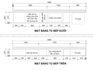Bản vẽ tủ bếp 2D
