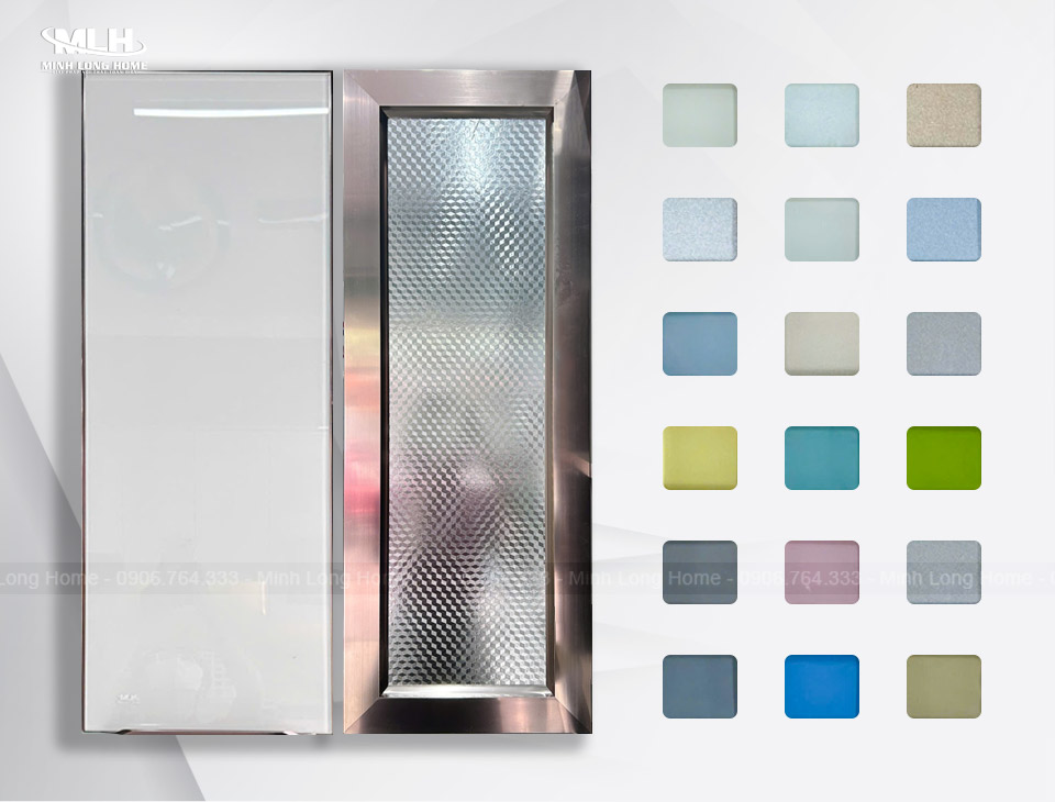 Cấu tạo tủ bếp inox cánh kính: Thùng tủ, cánh tủ, phụ kiện Cánh kính tủ bếp inox cánh kính