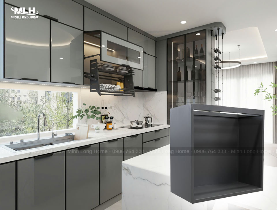 Tủ bếp inox 304: Phân loại và báo giá chi tiết (cánh kính, Acrylic, Melamine…) Tủ bếp inox 304 1 lớp