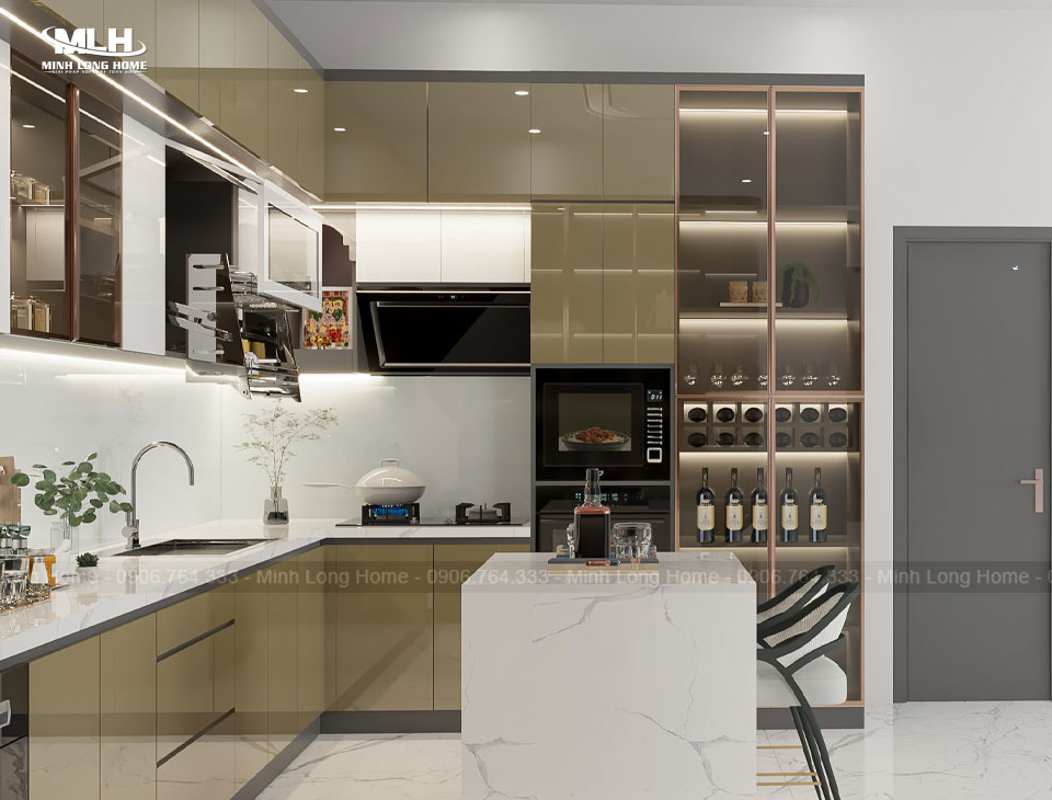 Tủ bếp inox 304: Phân loại và báo giá chi tiết (cánh kính, Acrylic, Melamine…) Tủ bếp inox 304 cánh Acrylic