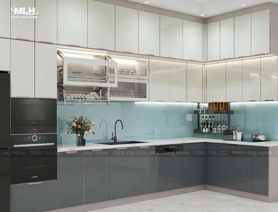 Tủ bếp inox 304: Phân loại và báo giá chi tiết (cánh kính, Acrylic, Melamine…) Tủ bếp inox 304 cánh kính