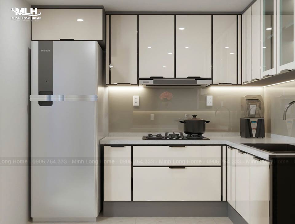 Ưu nhược điểm của tủ bếp inox cánh kính Tủ bếp inox cánh kính chống va đập