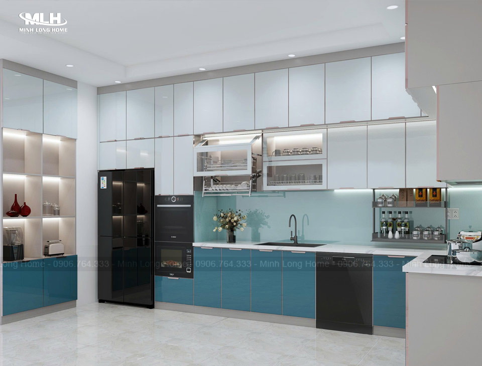 Ưu nhược điểm của tủ bếp inox cánh kính Tủ bếp inox cánh kính không đa dạng phong cách