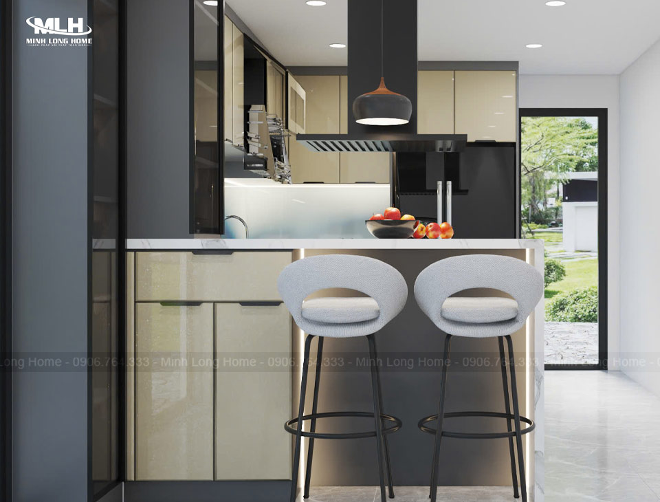Ưu nhược điểm của tủ bếp inox cánh kính Tủ bếp inox cánh kính có tính thẩm mỹ cao