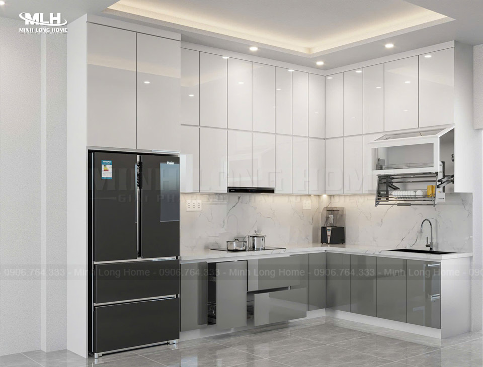 So sánh tủ bếp nhựa Acrylic và Picomat nên chọn loại nào? Nhận biết tủ bếp nhựa Acrylic bóng gương