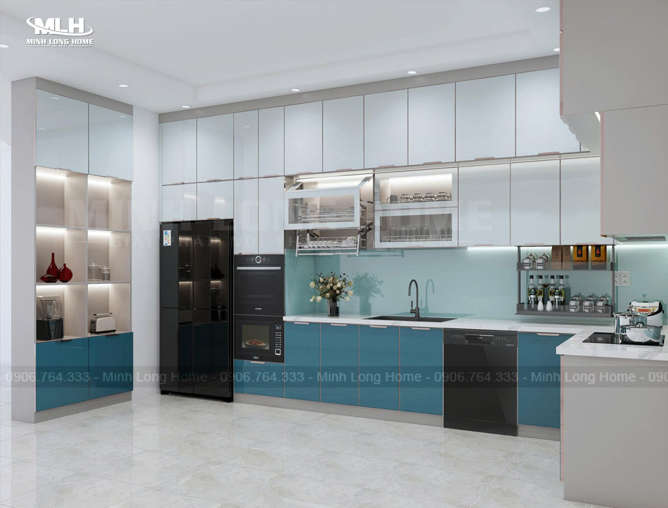 Thẩm mỹ tủ bếp inox so với nhựa