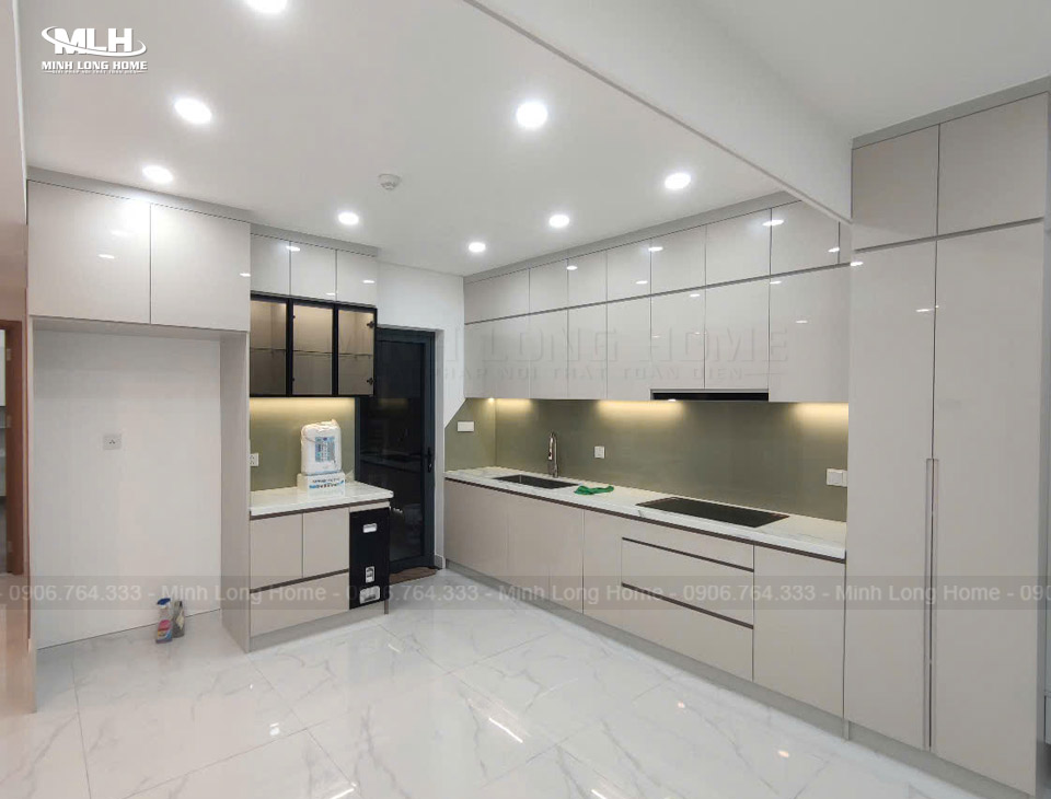 Thiết kế thi công tủ bếp nhựa Acrylic nhà chị Trang Tân Phú Tủ Bếp Minh Long thiết kế thi công tủ bếp nhựa acrylic chị Trang TP trọn gói