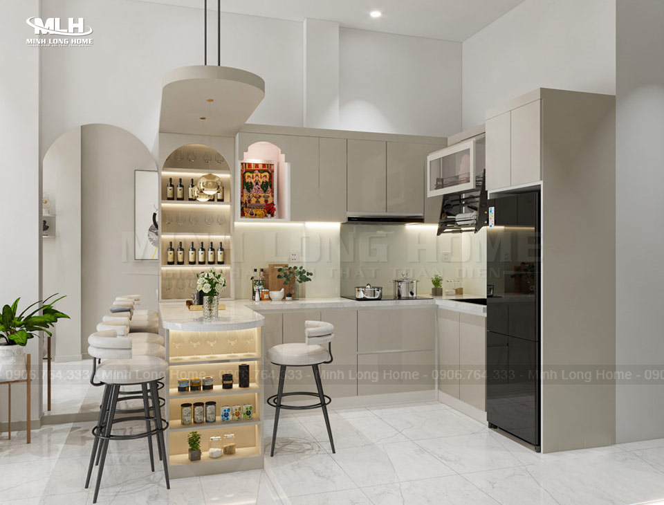 Xu hướng thiết kế tủ bếp có quầy bar