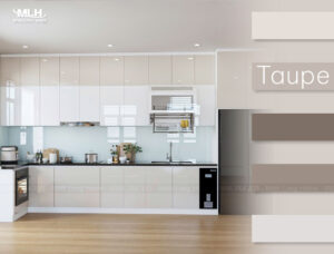 Tủ bếp màu nâu xám