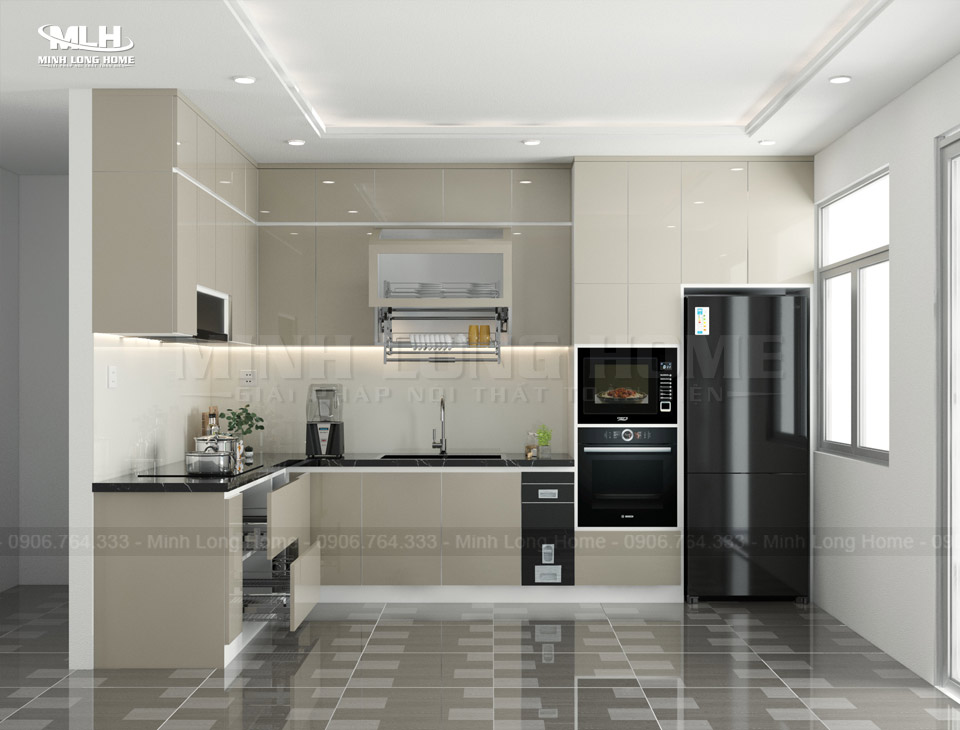 20+ Tủ bếp màu nâu xám (màu Taupe) phù hợp mọi không gian Tủ bếp màu nâu xám kịch trần