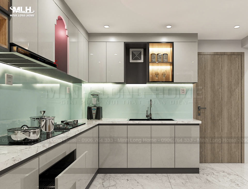 20+ Tủ bếp màu nâu xám (màu Taupe) phù hợp mọi không gian Tủ bếp nhựa Acrylic màu taupe