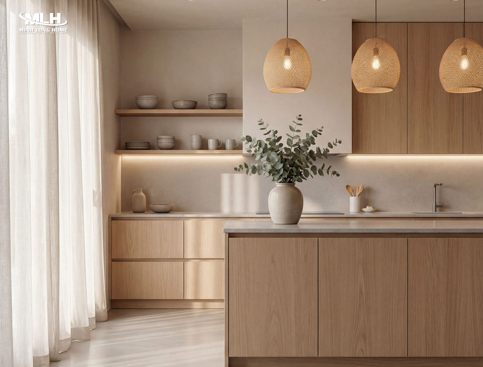 Xu hướng tủ bếp phong cách wabi sabi