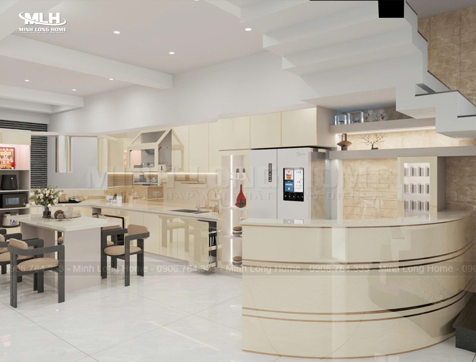 3D tủ bếp quầy bar Acrylic chú Việt Hy