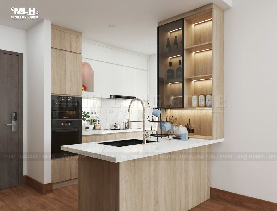 Tủ bếp nhựa Melamine có nhiều ưu điểm