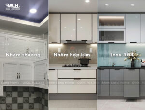 So sánh tủ bếp nhôm và inox