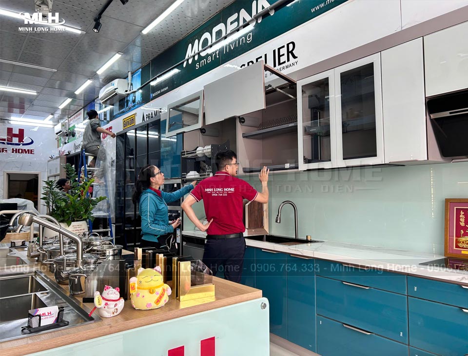 Thiết kế thi công tủ bếp nhôm inox