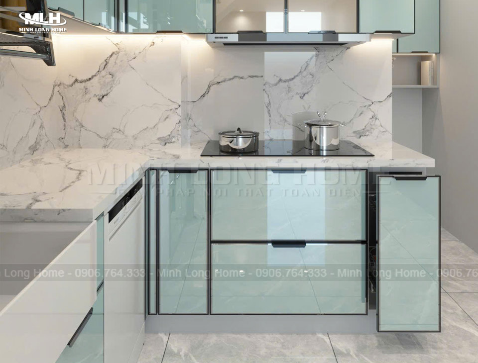 Cách bố trí tủ bếp dưới tiện nghi Thiết kế tủ bếp dưới nhiều hộc kéo