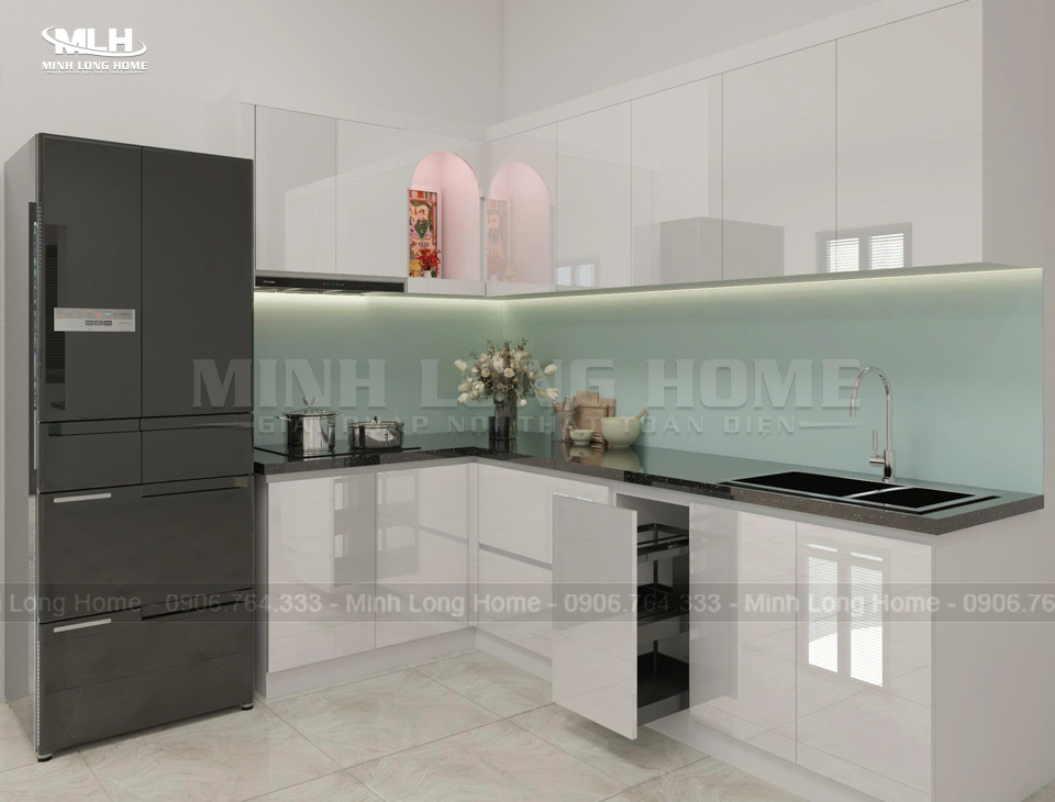 Dự án tủ bếp Acrylic chị Lan Anh Bình Thạnh