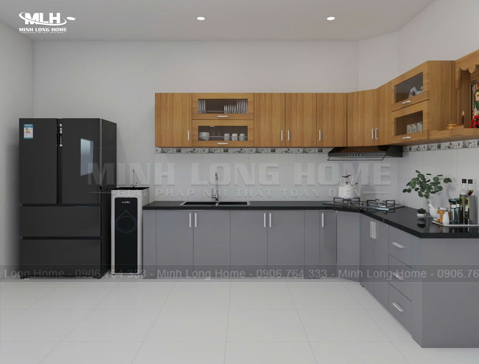 Dự án tủ bếp nhựa Melamine chị Khoa