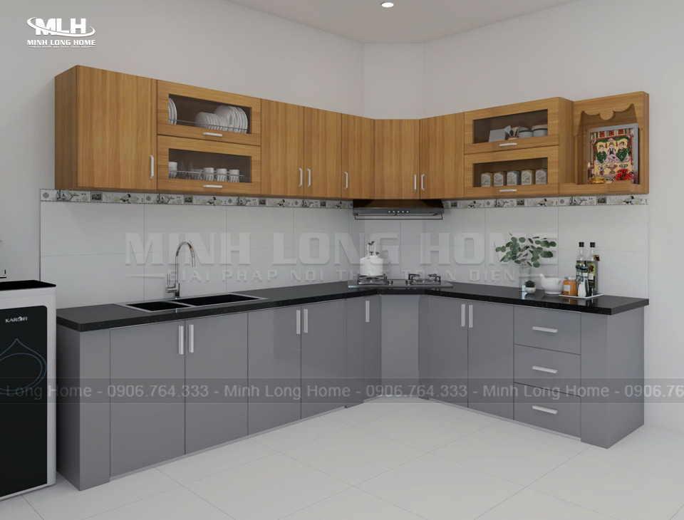 Dự án tủ bếp nhựa Melamine chị Khoa