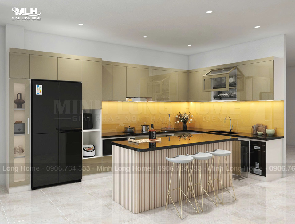 Dự án tủ bếp nhựa Acrylic chị Muội