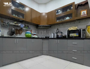 Dự án tủ bếp nhựa Melamine chị Khoa