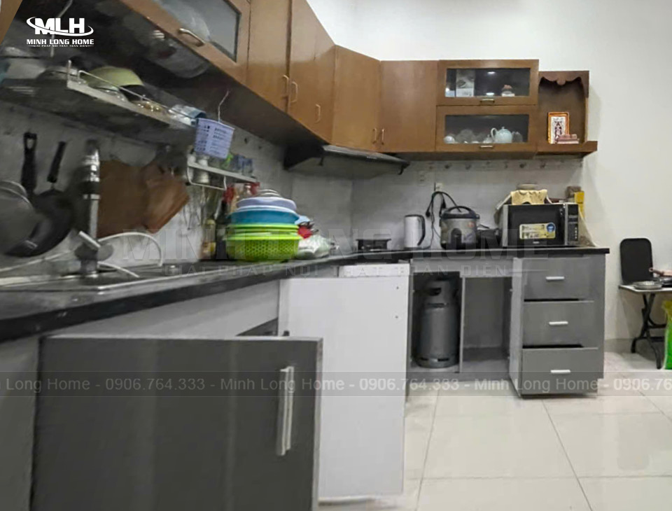 Dự án tủ bếp nhựa Melamine chị Khoa