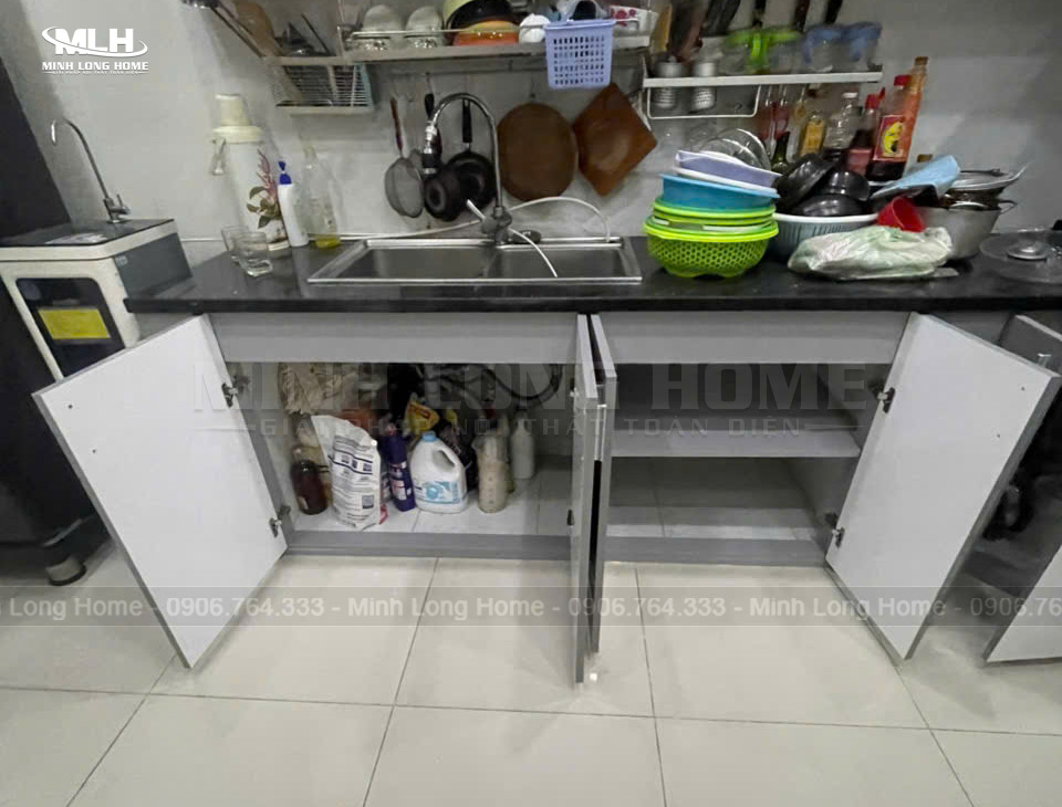 Dự án tủ bếp nhựa Melamine chị Khoa