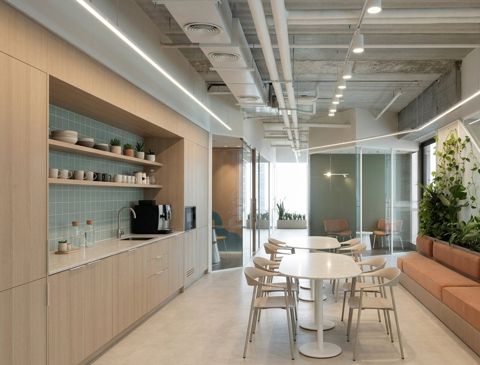Tủ pantry văn phòng kết hợp kệ mở