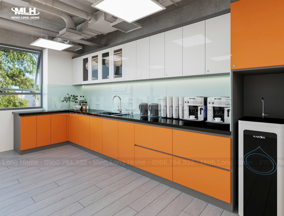 Tủ pantry văn phòng phong cách hiện đại