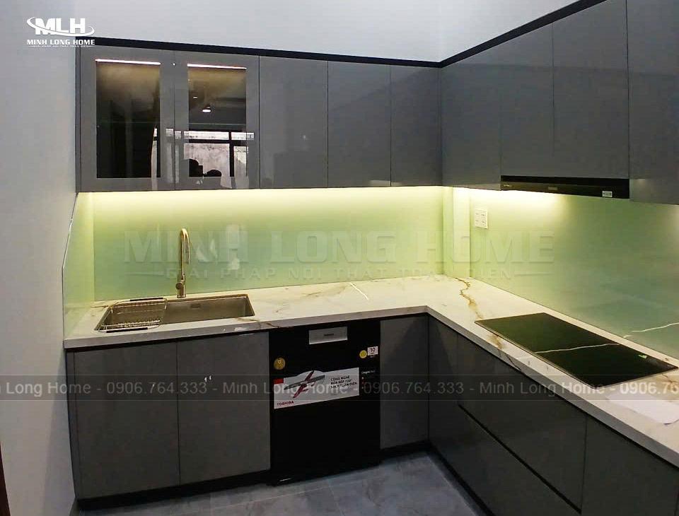 Dự án tủ bếp acrylic chị Hương 2