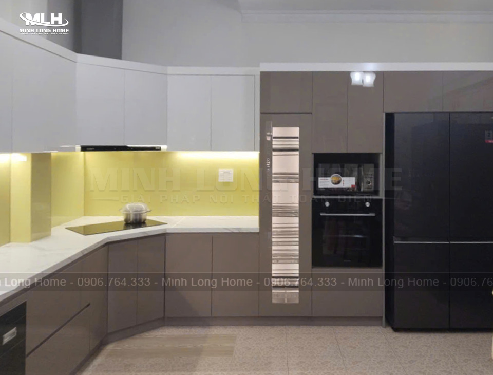 Dự án tủ bếp nhựa Acrylic chị Oanh