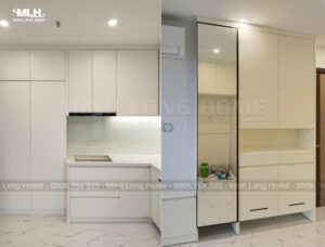 Dự án tủ bếp nhựa Melamine chị Sương HCM