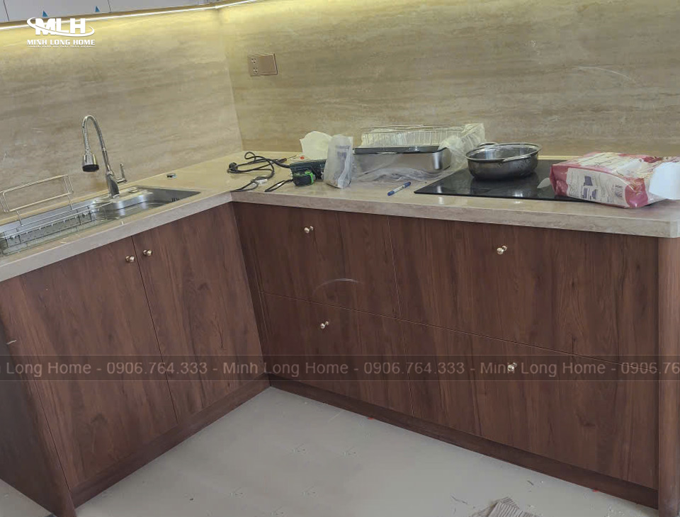 Dự án tủ bếp nhựa chị Anh Hóc Môn Dự án tủ bếp nhựa chị Anh Hóc Môn