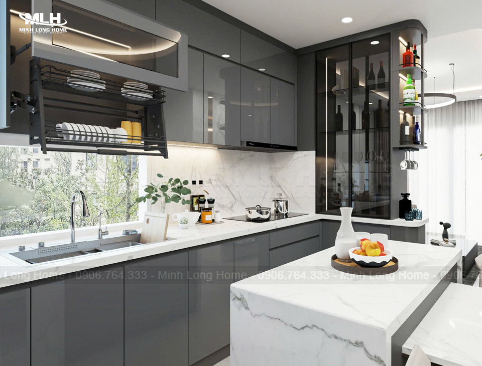 Tủ bếp nhựa Acrylic Tủ bếp nhựa Acrylic - Ảnh 6